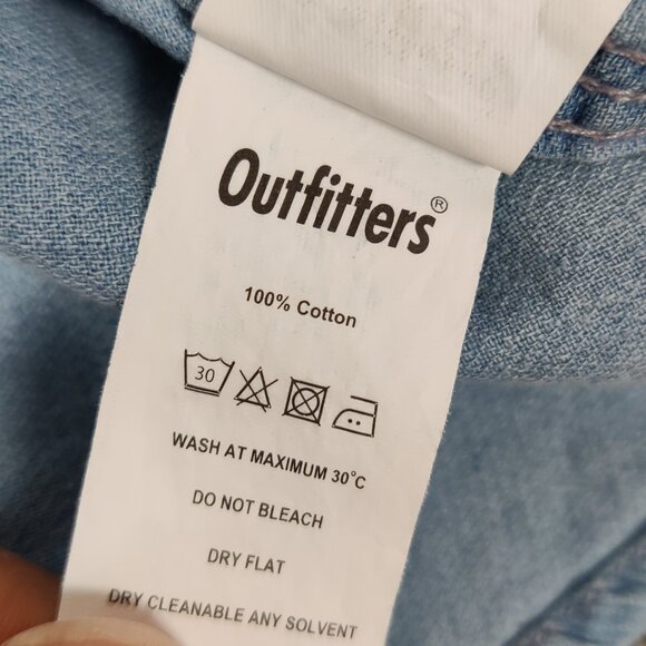 Outfitters Exclusive Designed Men's Denim Shirt Size L Blue Cotton Casual Daily - Picture 6 of 9